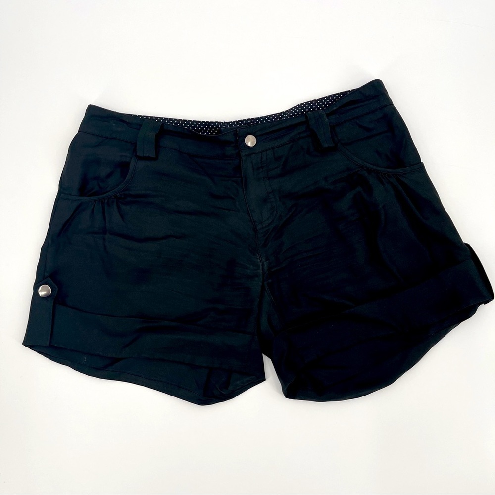 MM Couture by Miss Me Black 100% Silk Shorts​